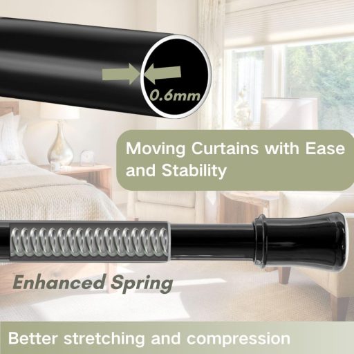 Bară telescopică pentru perdea Venwemong, fără găurire, 75-175 cm, baie, dressing.