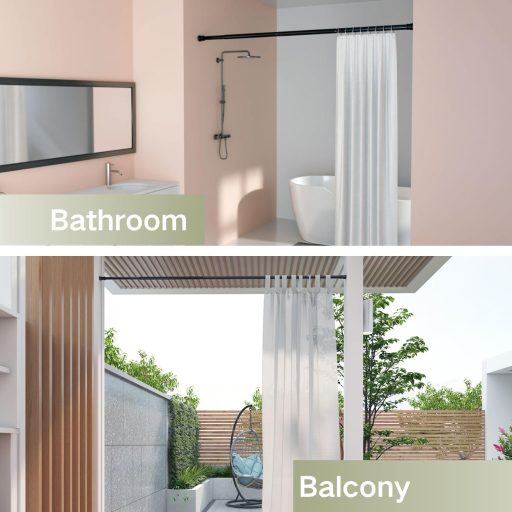 Venwemong Teleszkópos Függönyrúd Fúrás Nélkül 75-175 cm Fürdőszoba Gardrób