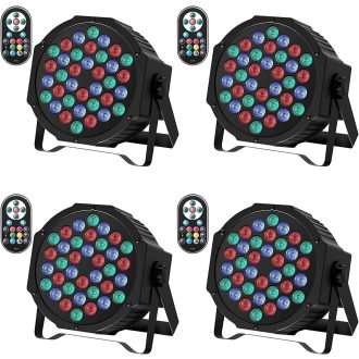   SKSBTF 4db RGB LED Par Lámpa 72W DMX512 Távirányítóval Diszkó Színpadi Fény
