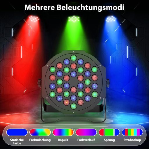 SKSBTF 4db RGB LED Par Lámpa 72W DMX512 Távirányítóval Diszkó Színpadi Fény