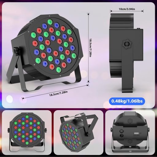 SKSBTF 4db RGB LED Par Lámpa 72W DMX512 Távirányítóval Diszkó Színpadi Fény