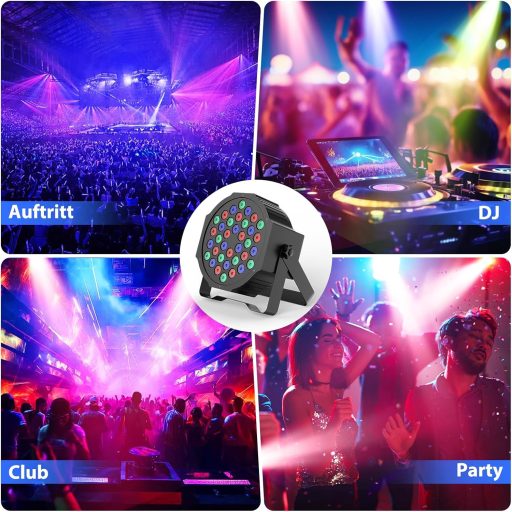 SKSBTF 4db RGB LED Par Lámpa 72W DMX512 Távirányítóval Diszkó Színpadi Fény