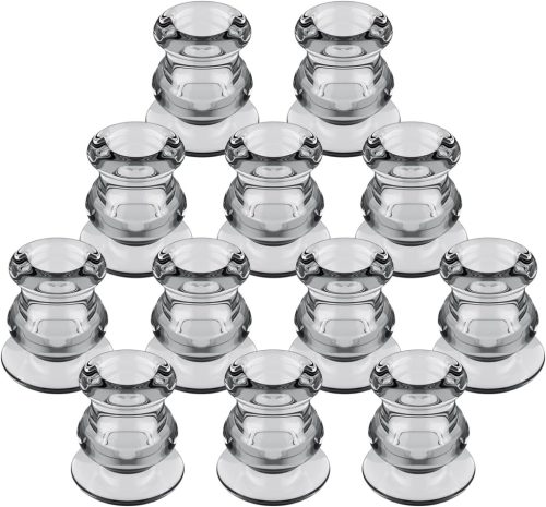 LALAGO Set de 12 suporturi de lumânare din sticlă - Suporturi pentru lumânări tip pastilă și lumânări conice, cu pereți groși, pentru iluminat decorativ de masă, pentru sărbători