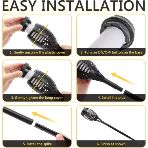 Geemoo 6 darabos napelemes lángoló fáklyafény lila kültéri kerti dekoráció