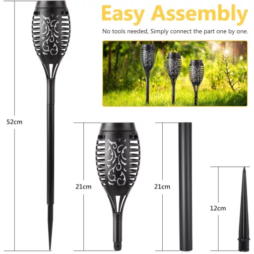 Geemoo 6 darabos napelemes lángoló fáklyafény lila kültéri kerti dekoráció