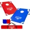 Original Cup Cornhole Játék Szett - Hivatalos Méretű Amerikai Ügyességi Játék - Hordozható PVC Keret, 8 Dobózsák, Táskával - Kerti, Strand,