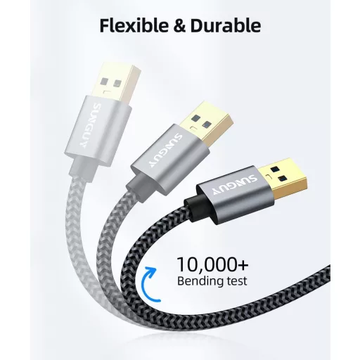 Cablu USB 3.0 SUNGUY, Gri, 5 Gbps, 1.5m - Desigilat