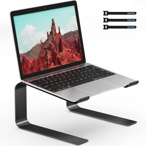Suport laptop ergonomic BONTEC pentru birou, compatibil cu notebook-uri de 10-17,3 inch, negru
