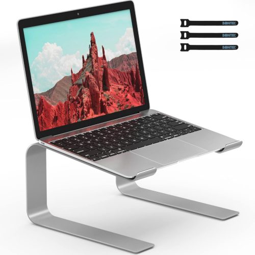 Suport ergonomic pentru laptop BONTEC, argintiu, compatibil cu laptopuri de 10-17,3 inch