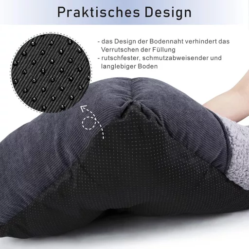 JOEJOY Kutyaágy Nagyobb Kutyáknak Szürke Mosható Puha Kutyakosár 76x61x23cm