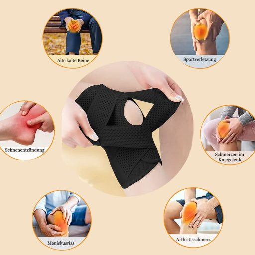 ANAMPION Térdtámasz S méret, Patella nyílással, Állítható Térdvédő Férfiaknak és Nőknek