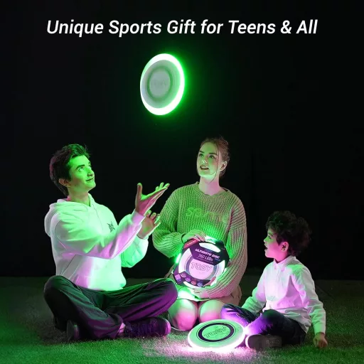 Frisbee luminos TOSY cu 108 LED-uri RGB, moduri inteligente, rezistent la apă, reîncărcabil