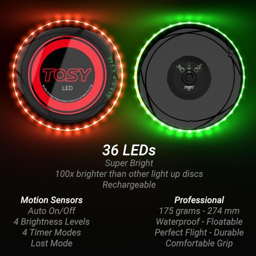 TOSY LED leteći disk sa 108 RGB LED dioda, pametni načini rada, vodootporan, punjiv