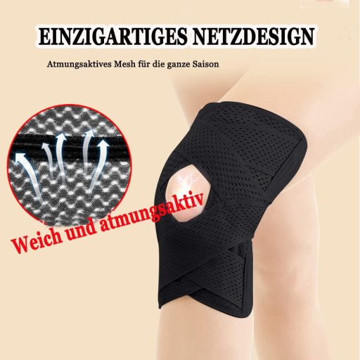 ANAMPION L-es Térdtámasz Patella Nyílással, Állítható Térdvédő Férfiaknak és Nőknek