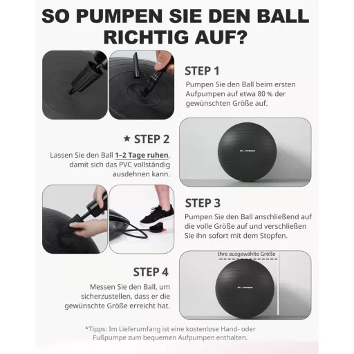 Trideer Fitness Labda 45-85 cm Pilates Egyensúly Jóga Otthon Irodai Ülőlabda