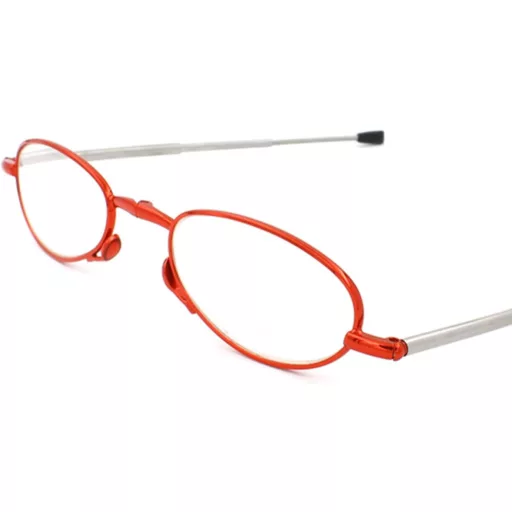 Ochelari de citit pliabili cu filtru de lumină albastră MMOWW, cu brațe telescopice și toc, roșu +3.5, pentru bărbați și femei.