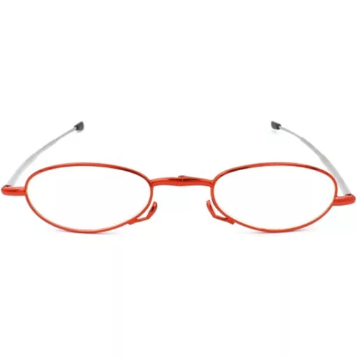 Ochelari de citit pliabili cu filtru de lumină albastră MMOWW, cu brațe telescopice și toc, roșu +3.5, pentru bărbați și femei.