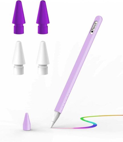 Husa silicon movă pentru Apple Pencil 2 cu vârfuri de rezervă