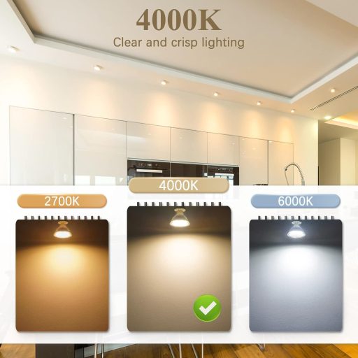 DiCUNO GU5.3 LED Izzó 5W - Dimmelhető MR16 Spotlámpa, Természetes Fehér 4000K, 500LM, 50W Halogén Helyettesítő, 120° Szórási Szög, Beltéri S