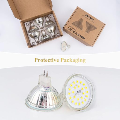 DiCUNO GU5.3 LED Izzó, Dimmelhető MR16 Spotlámpak, 5W (50W Halogén Helyett), 6000K Hideg Fehér, 500LM, 120° Szórási Szög, Energiatakarékos,