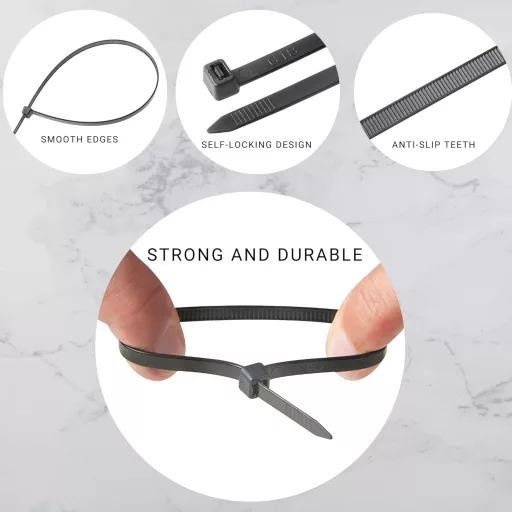 Buydefinition 100 db UV-álló zöld kábelkötegelő 200mm x 4.8mm - Kültéri-beltéri nylon kábelrendező kötöző pántok otthonra, irodába, kertbe