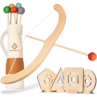   BOWRILLA Gyermek Íj és Nyílkészlet 5 Nyíllal, 4 Céltáblával és Táskával, Beltéri Kültéri Játék 3 Éves Kortól