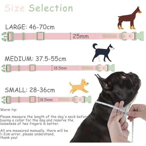 Wolfone rózsaszín vízálló kutyanyakörv és póráz szett, állítható, gyorskioldós (L)