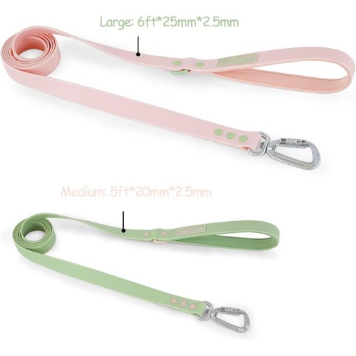 Wolfone rózsaszín vízálló kutyanyakörv és póráz szett, állítható, gyorskioldós (L)