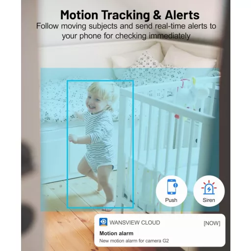 GALAYOU 2K Unutarnja Sigurnosna Kamera - Baby Monitor, Nadzor Kućnih Ljubimaca, WiFi Kamera s 360° Pogledom, Dvosmjernim Zvukom, Kompatibilna s Alexa i Google Home