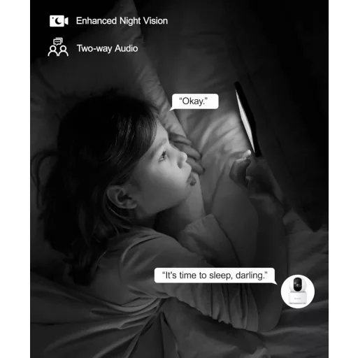 GALAYOU 2K Unutarnja Sigurnosna Kamera - Baby Monitor, Nadzor Kućnih Ljubimaca, WiFi Kamera s 360° Pogledom, Dvosmjernim Zvukom, Kompatibilna s Alexa i Google Home