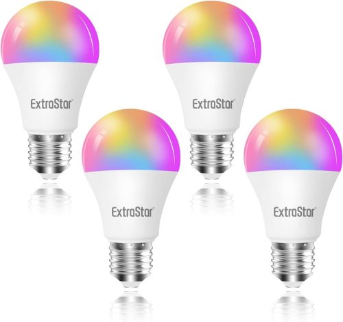 Bec inteligent LED EXTRASTAR E27, compatibil WiFi Alexa, 10W 1000LM, RGB cu schimbare de culoare, reglabil, 2700K-6500K, compatibil Google Home,