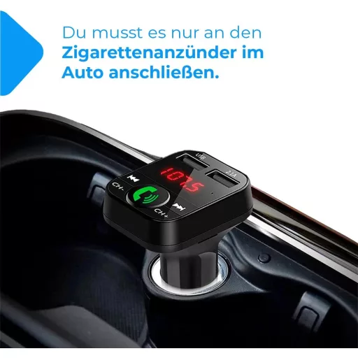 NK FM2102 Bluetooth 5.0 autós FM adó 12/24V kihangosító zenelejátszó USB gyorstöltés