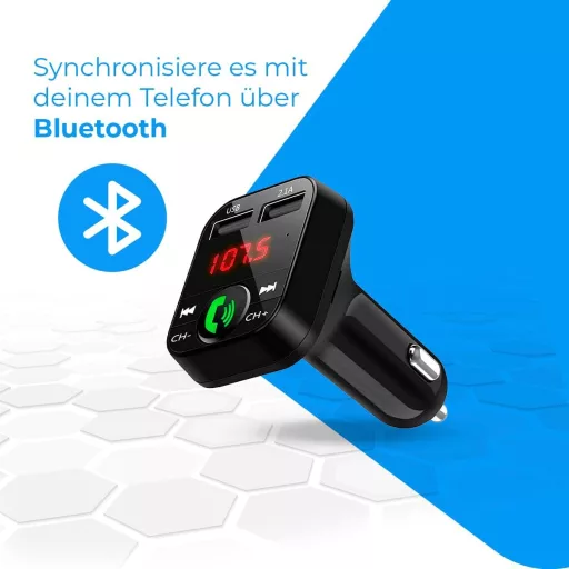 NK FM2102 Bluetooth 5.0 autós FM adó 12/24V kihangosító zenelejátszó USB gyorstöltés