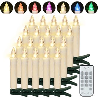   FREEPOWER 20 LED vianočných sviečok na stromček, bezdrôtových, s diaľkovým ovládaním a časovačom