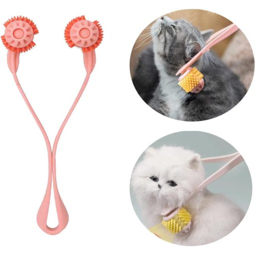 Rozi češalj za mačke s valjkom - 2u1 masažer i odstranjivač dlaka