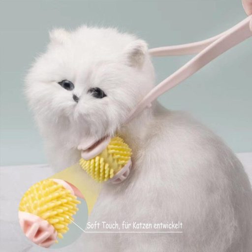 Rozi češalj za mačke s valjkom - 2u1 masažer i odstranjivač dlaka