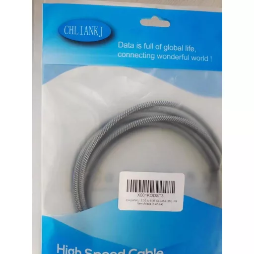 Nylon fonott gitárkábel 6.35 mm-es jack - Elektromos gitárhoz