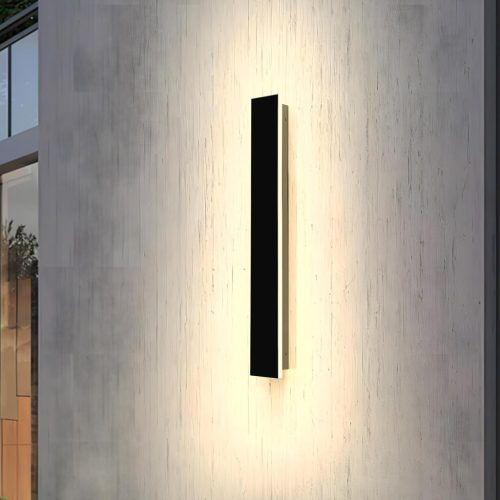 ZTWLEED Lampă de perete LED neagră 60cm - 12W Alb Cald 3000K Iluminat Exterior IP65 Impermeabilă Aluminiu Vilă Terasă Grădină Coridor Balcon