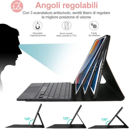 JADEMALL iPad maska s talijanskom tipkovnicom i trackpadom za 10,2" 9./8./7. generaciju