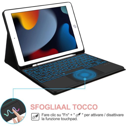 JADEMALL iPad maska s talijanskom tipkovnicom i trackpadom za 10,2" 9./8./7. generaciju