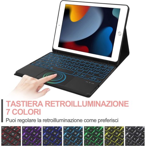 JADEMALL iPad maska s talijanskom tipkovnicom i trackpadom za 10,2" 9./8./7. generaciju