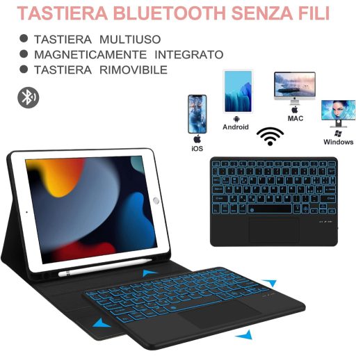 JADEMALL iPad maska s talijanskom tipkovnicom i trackpadom za 10,2" 9./8./7. generaciju