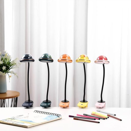 Lumină de citit cu clips ACMHNC pentru copii, reîncărcabilă USB, lampă de veghe LED cu proiecție de stele, cu gât flexibil, lampă de noptieră cu control tactil al luminozității