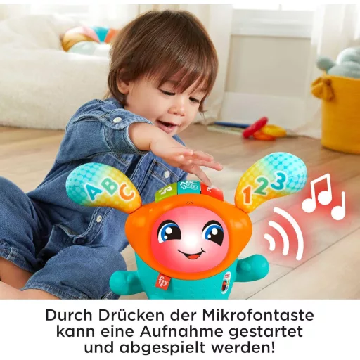 Fisher-Price DJ Hüpfi Interaktív Táncoló Játék - Zenélő, Mozgó Gyerekjáték 9 Hónapos Kortól, Német Nyelvű, Elemmel, Többszínű