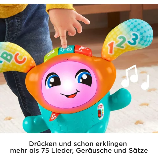 Fisher-Price DJ Hüpfi Interaktív Táncoló Játék - Zenélő, Mozgó Gyerekjáték 9 Hónapos Kortól, Német Nyelvű, Elemmel, Többszínű