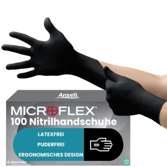   Mănuși de protecție din nitril Ansell Microflex 93-732, mărimea XL, 100 bucăți, fără latex și pudră