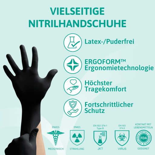 Mănuși de protecție din nitril Ansell Microflex 93-732, mărimea XL, 100 bucăți, fără latex și pudră