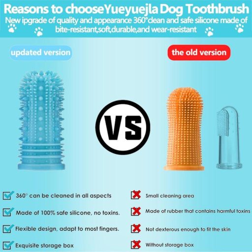 Plavo-narančasti set četkica za pseće zube, 4 komada