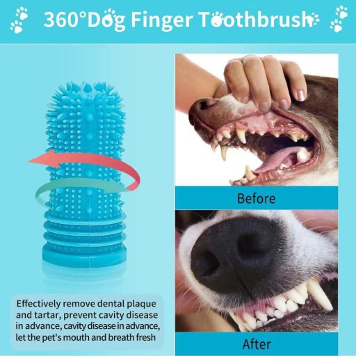 Plavo-narančasti set četkica za pseće zube, 4 komada