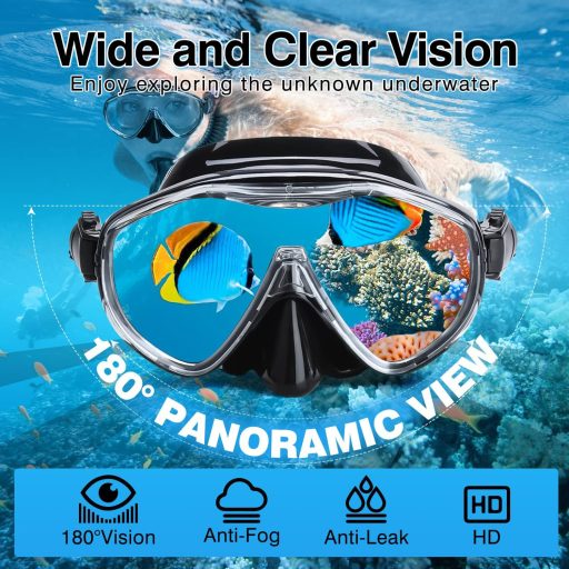 Dizokizo Set za ronjenje, panoramska maska za odrasle, protiv propuštanja, za snorkeling